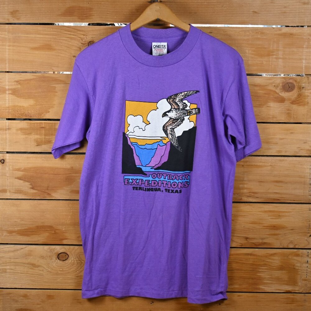 Vintage 90s Single Stitch Big Bend NP Texas Nature Tour Shirt in Purple -  LG